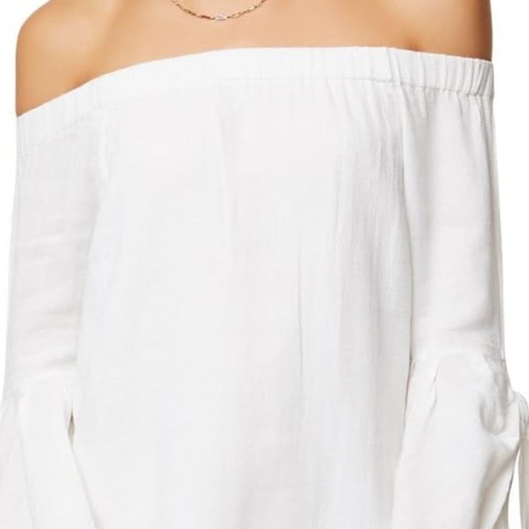 O'Neill Clady Dress White off the shoulder tunic length Summer, Large - Picture 2 of 16